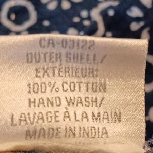 NWT Taj Hotel Blue Hand Block  Kantha Reversible Cotton Throw - Picture 3 of 6